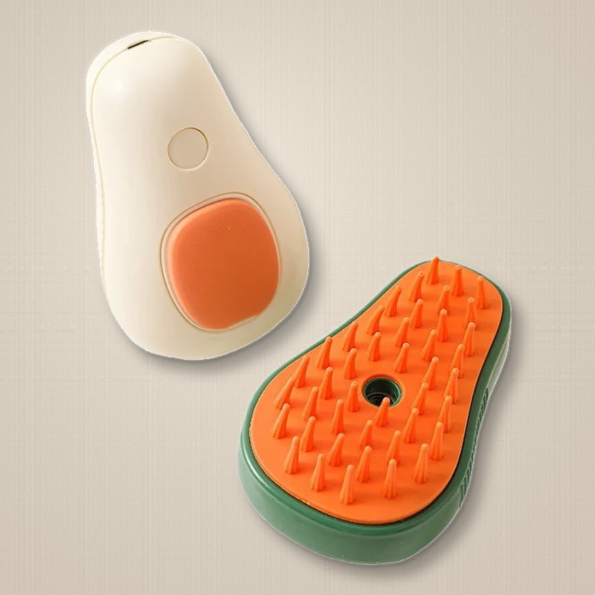 Brosse vapeur ouverte, picots en silicone souple vus de dessus