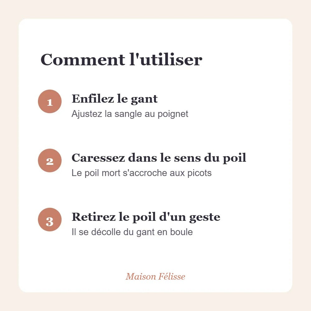 Gant de toilettage Maison Félisse — la caresse qui retire les poils morts