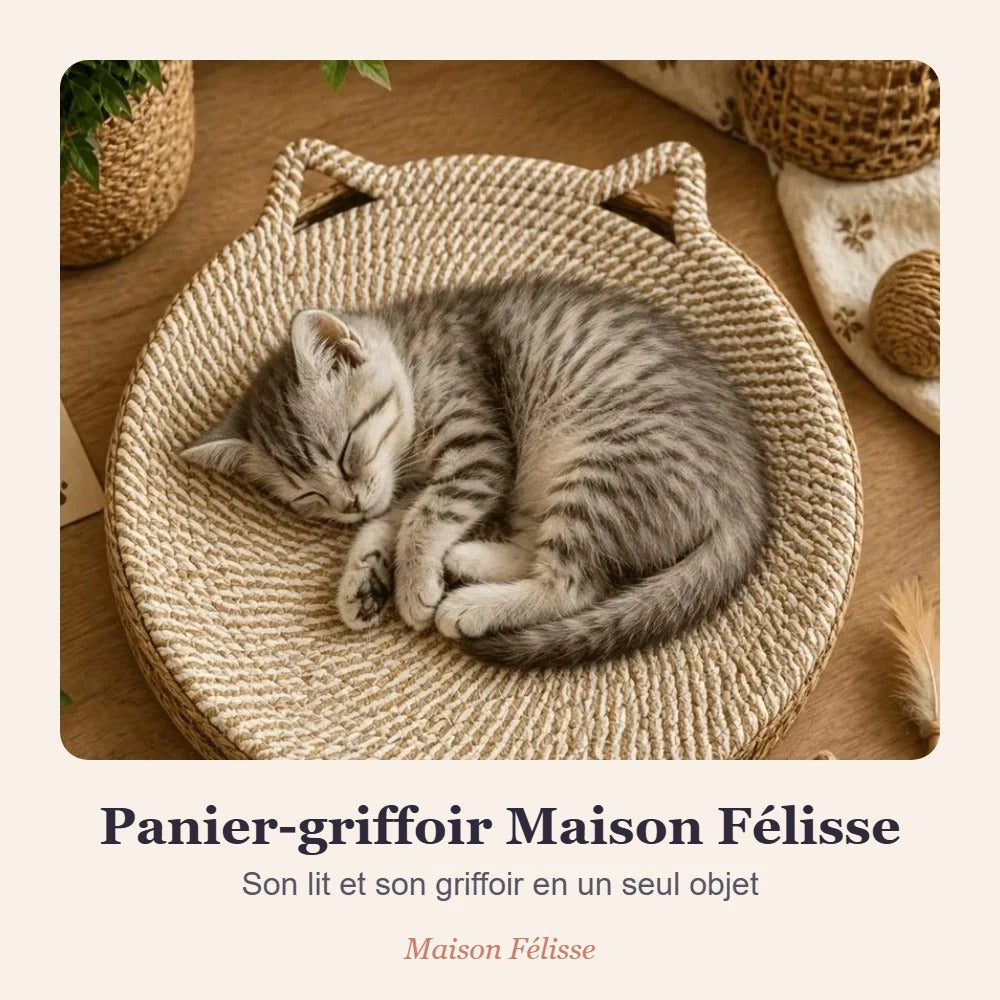 Panier-griffoir Maison Félisse — son lit et son griffoir en un seul objet